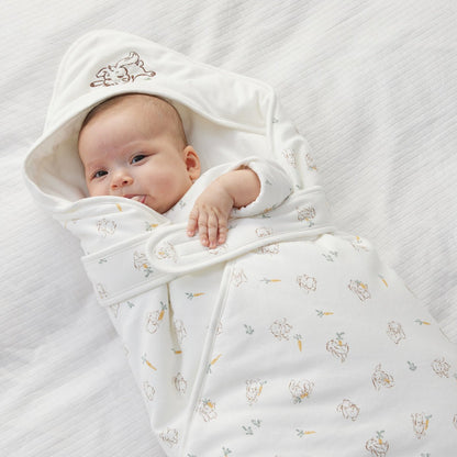 Cute Rabbit Extra Warm Cotton Baby White Swaddle Wrap-0