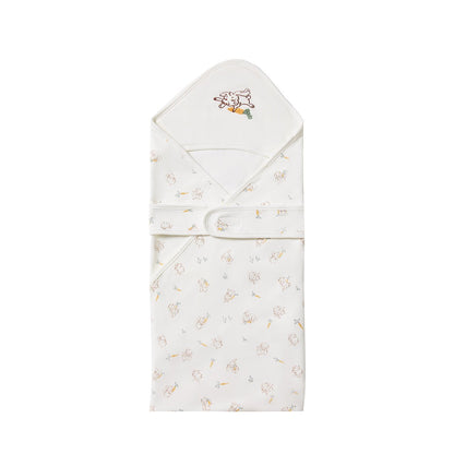 Cute Rabbit Extra Warm Cotton Baby White Swaddle Wrap-3